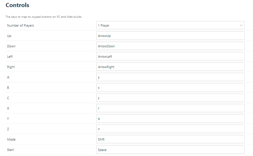 Controls Keyboard