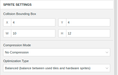 Sprite Settings